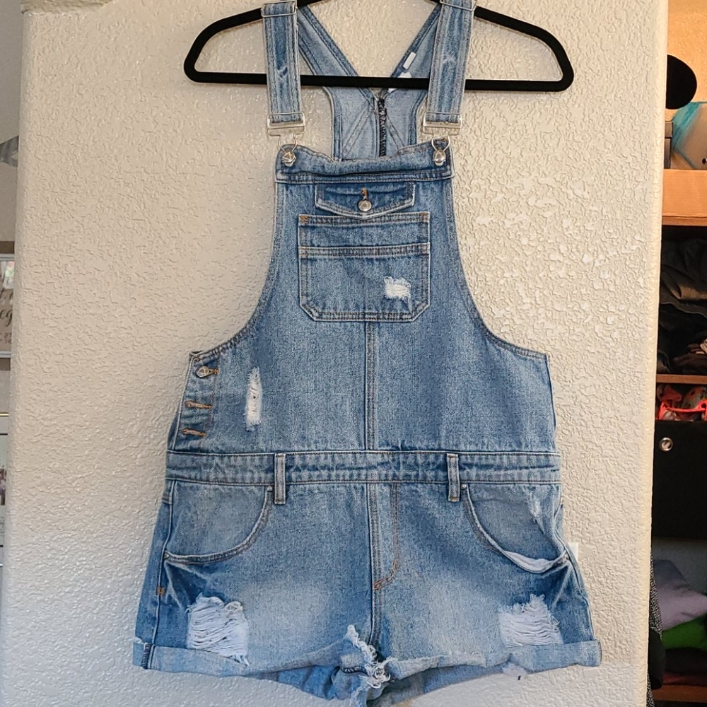 Demin overall shorts